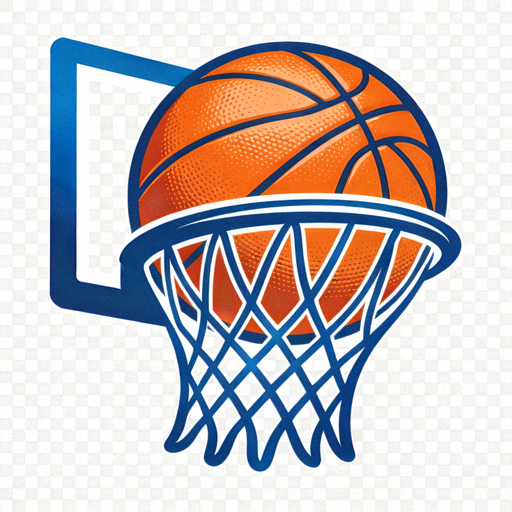 人人看球NBA直播官方Logo，蓝色篮球图标配红色火焰标识